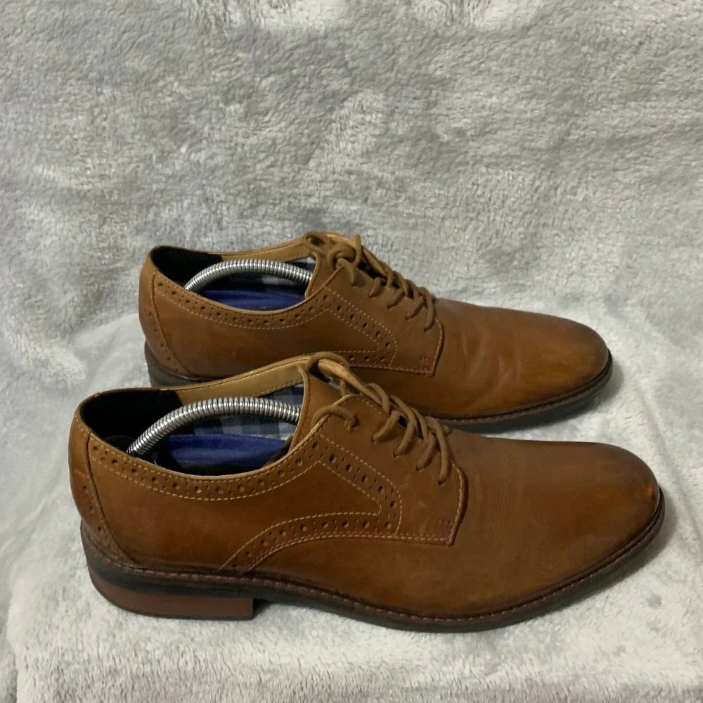 Bostonian Commonwealth‎ Men's Tan Leather Wingtip Oxford Dress Shoes Size 10.5